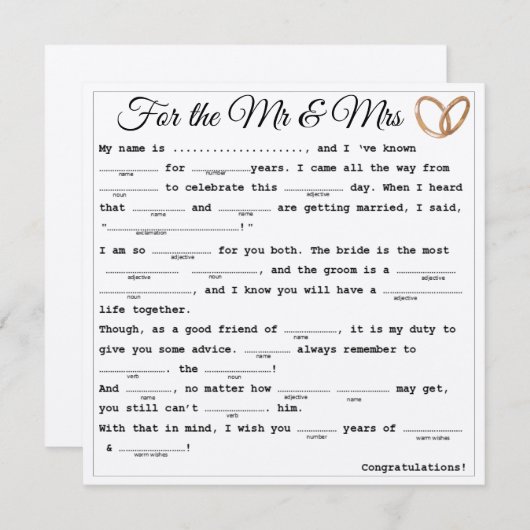 Mr. ans Mrs. Libs (Vorne/Hinten)