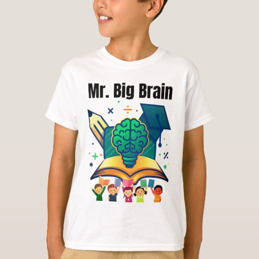  Mr. Big Brain Funny Smart Kids T-Shirt (Vorderseite)