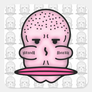 Mr Big Cheekbones & Even Bigger Mouth v2 Square S Quadratischer Aufkleber