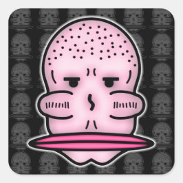 Mr Big Cheekbones & Even Bigger Mouth v3 Quadratischer Aufkleber