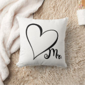 Mr. Black Heart Throw Pillow Kissen (Decke)