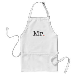 Mr Black Type Writer Red Heart Mens Wedding Schürze