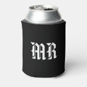 MR Black & White Name Monogram Initials Dosenkühler (Kanne Rückseite)