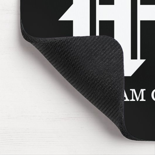 MR Black & White Name Monogram Mousepad (Ecke)