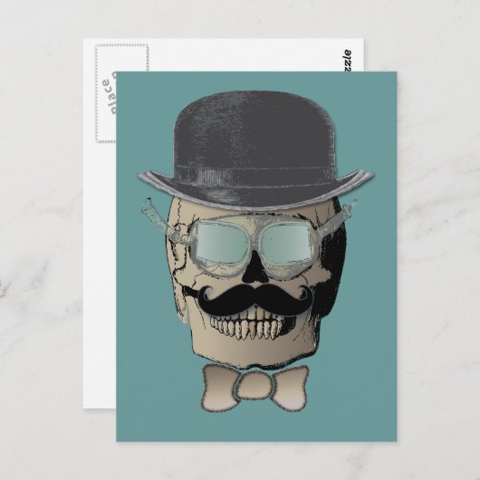 Mr. Bones Steam Punk Time Traveler Postkarte (Vorne/Hinten)
