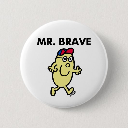 Mr Brave Waving Hello Button (Vorderseite)