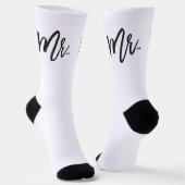 Mr. Brush Script With Bow Tie - Groom Wedding Gift Socken (Gewinkelt)