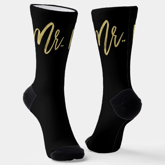 Mr. Brush Script With Bow Tie - Groom Wedding Gift Socken (Gewinkelt)