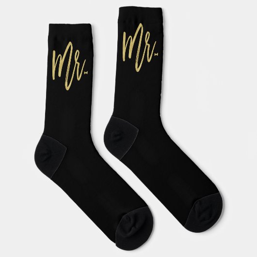 Mr. Brush Script With Bow Tie - Groom Wedding Gift Socken (Rechts)