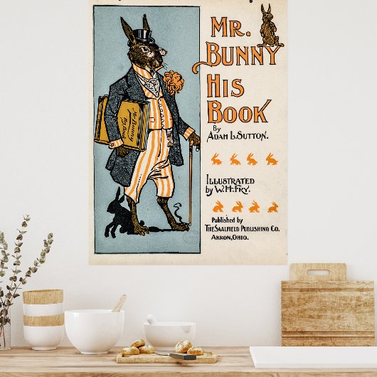 Mr. Bunny, sein Buch - Adam L. Sutton Poster (Küche)