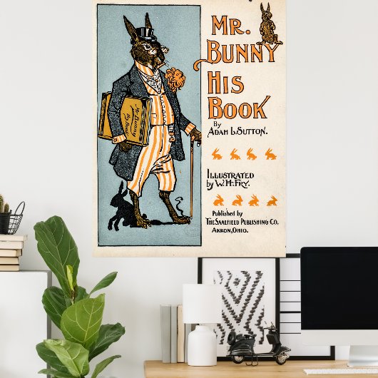 Mr. Bunny, sein Buch - Adam L. Sutton Poster (Heimbüro)