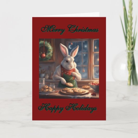 Mr. Bunny's Christmas Cookies holiday  Karte (Vorderseite)
