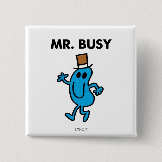 Mr Busy Waving Hello Button (Vorderseite)