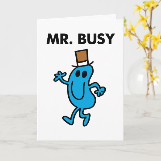 Mr Busy Waving Hello Karte (Gelbe Blume)