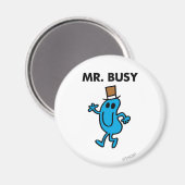 Mr Busy Waving Hello Magnet (Vorderseite/Rückseite)