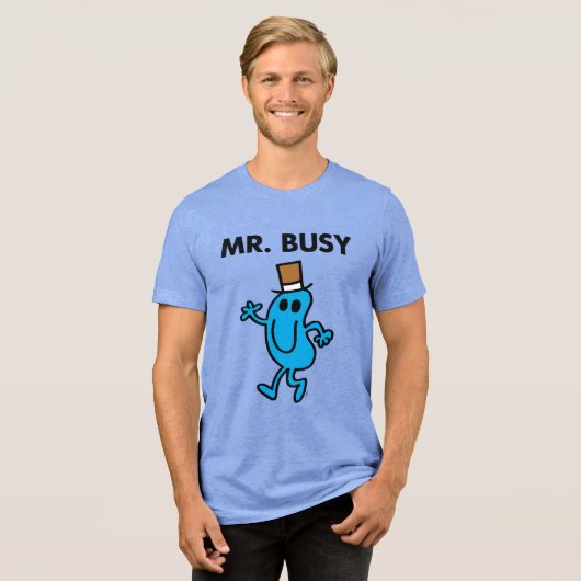 Mr Busy Waving Hello Tri-Blend Shirt (Vorderseite voll)