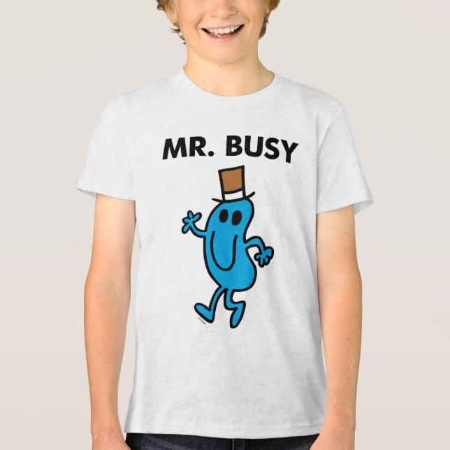 Mr Busy Waving Hello Tri-Blend Shirt (Vorderseite)