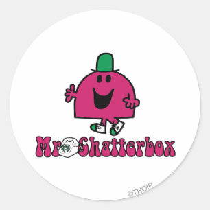 Mr. Chatterbox-Logo & Telefon Runder Aufkleber