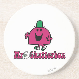 Mr. Chatterbox-Logo & Telefon Sandstein Untersetzer