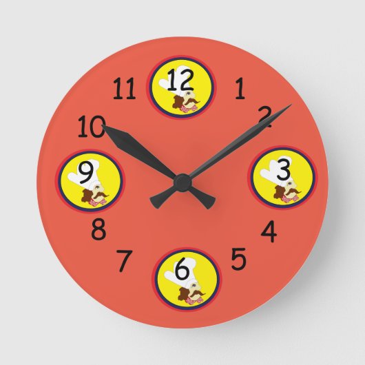 mr chef cartoon edition round clock runde wanduhr (Vorderseite)