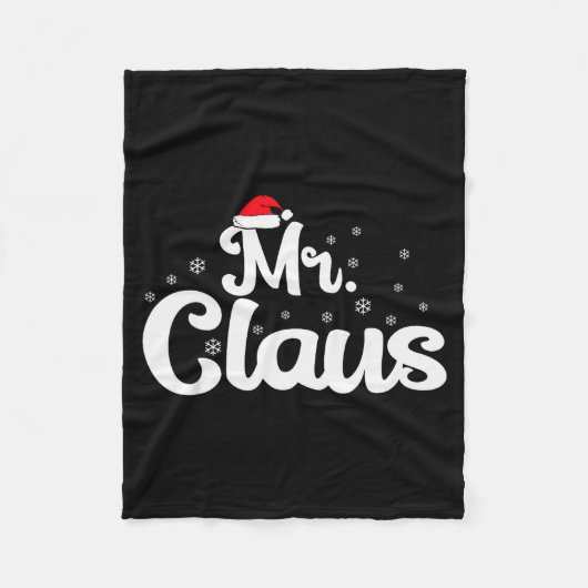 Mr Claus Christmas Family Matching Pajama  Fleecedecke (Vorderseite)