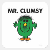 Mr. Clumsy entdeckt Quadratischer Aufkleber (Vorderseite)
