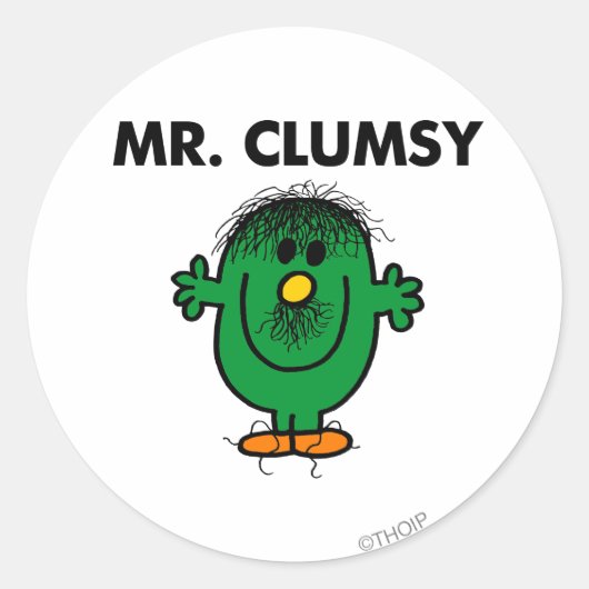 Mr. Clumsy entdeckt Runder Aufkleber (Vorderseite)