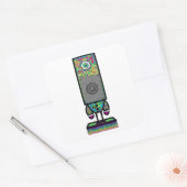 Mr. colorful psychedelic one mit Augen Lautspreche Quadratischer Aufkleber (Umschlag)