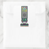 Mr. colorful psychedelic one mit Augen Lautspreche Quadratischer Aufkleber (Tasche)