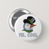 Mr. Cool - Snowman Button (Vorne & Hinten)
