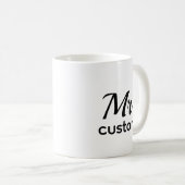 Mr Custom Personalized Name Mug – Classic Minimali Kaffeetasse (VorderseiteRechts)