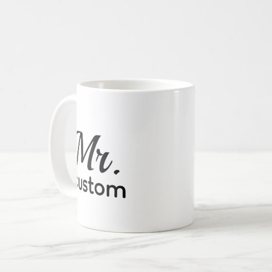 Mr Custom Personalized Name Mug – Classic Minimali Kaffeetasse (Vorderseite Links)