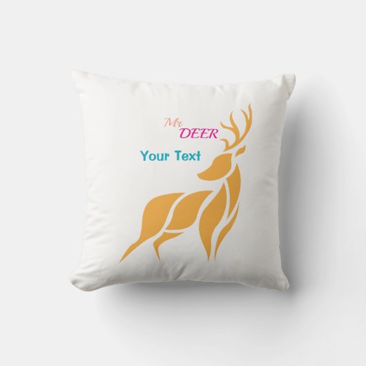 Mr. Deer Graphic – Rustic Woodland Style Kissen (Vorderseite)
