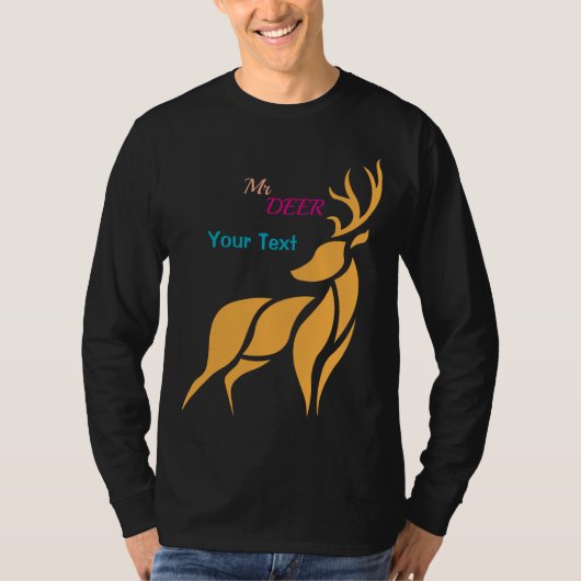 Mr. Deer Graphic – Rustic Woodland Style T-Shirt (Vorderseite)