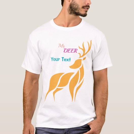 Mr. Deer Graphic – Rustic Woodland Style T-Shirt (Vorderseite)