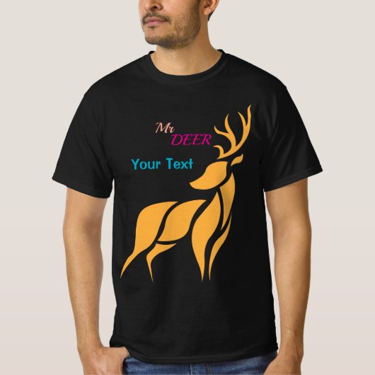 Mr. Deer Graphic – Rustic Woodland Style T-Shirt (Vorderseite)