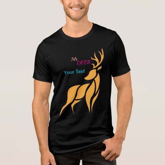 Mr. Deer Graphic – Rustic Woodland Style Tri-Blend Shirt (Vorderseite)