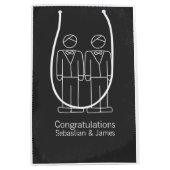 Mr. Doodle Grooms Wedding Personalisiert Mittlere Geschenktüte (Vorderseite)
