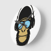 Mr.Dubstep Monkey Runde Wanduhr (Winkel)