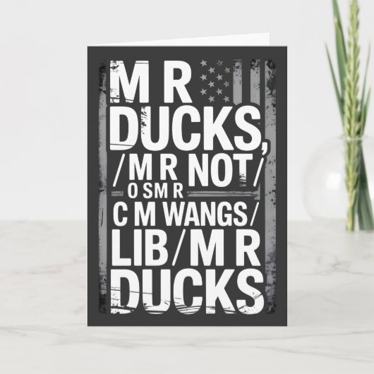 MR Ducks Funny Phonetic Joke Distressed American Karte (Vorderseite)