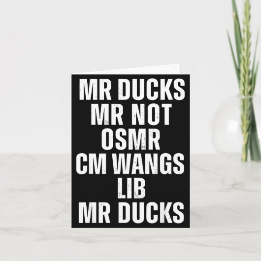 Mr Ducks Mr Not Duck Joke Phonetic Puzzle Karte (Vorderseite)