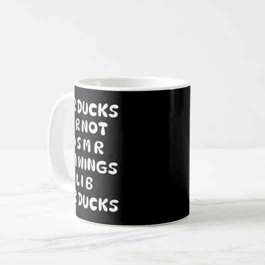 Mr Ducks Mr Not Osar Cm Wings Funny Duck Kaffeetasse (Vorderseite Links)