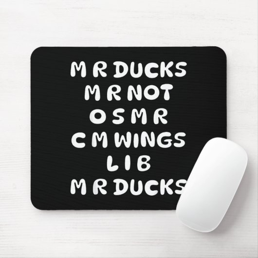 Mr Ducks Mr Not Osar Cm Wings Funny Duck Mousepad (Mit Mouse)