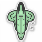 Mr. Ears - Cartoon steht vor v1 Aufkleber (Vorderseite)