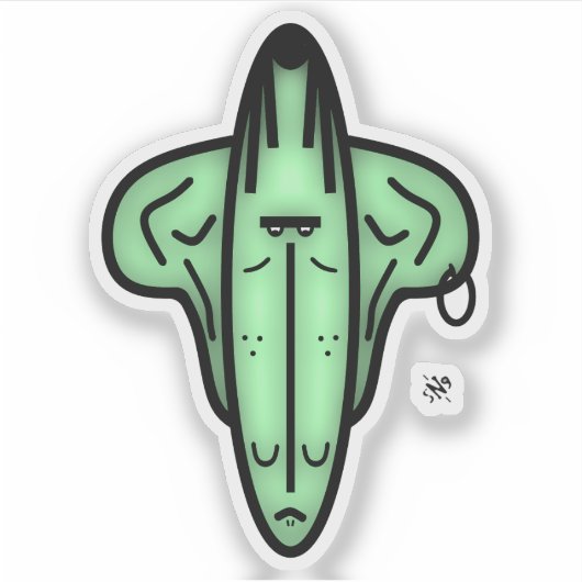 Mr. Ears - Cartoon steht vor v1 Aufkleber (Vorderseite)