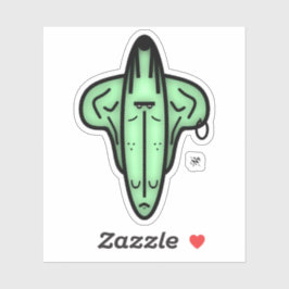 Mr. Ears - Cartoon steht vor v1 Aufkleber