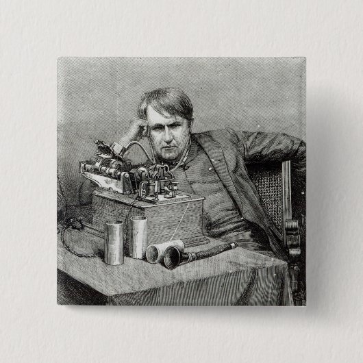 Mr.Edison neuer Plattenspieler Button (Vorderseite)