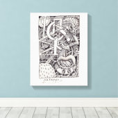 Mr. Emptyful, Tinte zeichnend Leinwanddruck (Insitu (Holzboden))