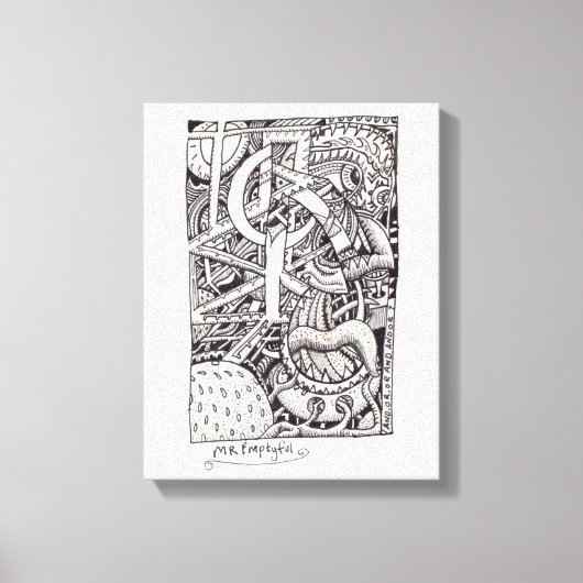Mr. Emptyful, Tinte zeichnend Leinwanddruck (Vorderseite)