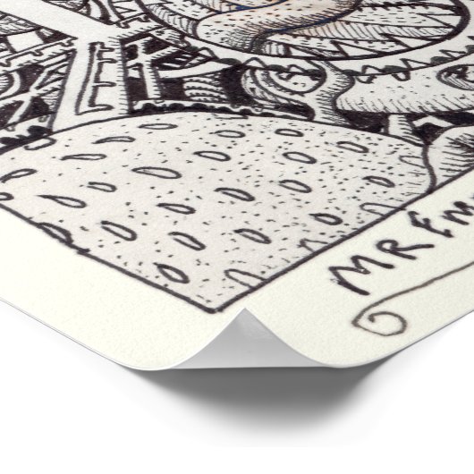 Mr. Emptyful, Tinte Zeichnend Poster (Ecke)